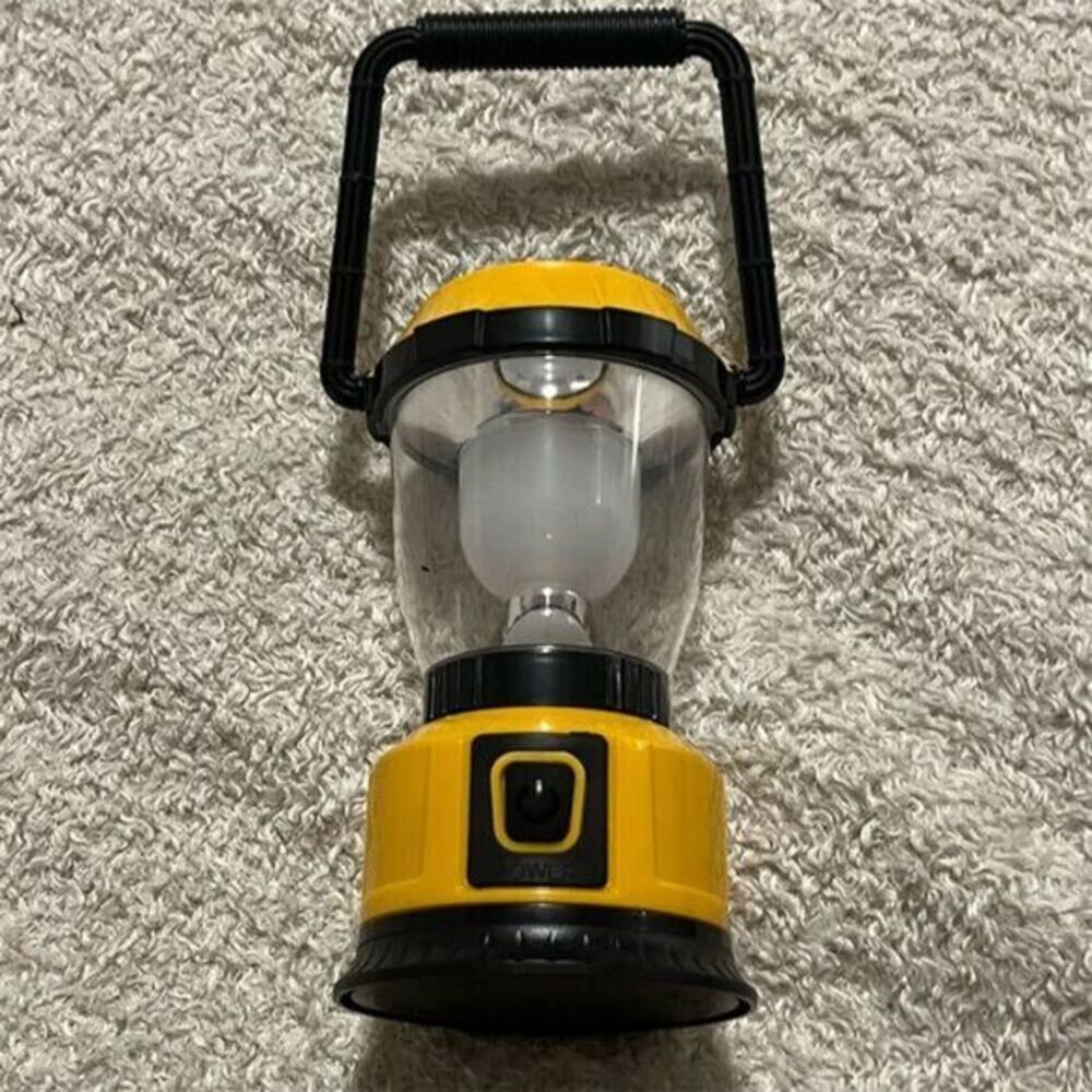 LED Camping Lantern Battery Charged 300 Lumens Handheld Emergency Light Yellow